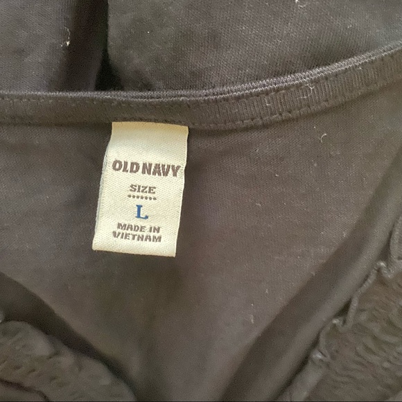 🌻 Old Navy Casual Sleeveless V Neck Ruffled Bottom Black Dress Size Large NWOT - Picture 5 of 9